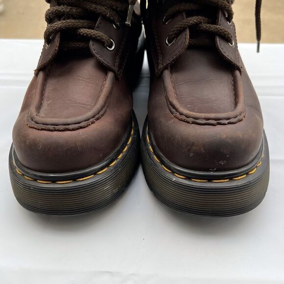 Dr Martens England Brown Leather 8595 Air Walk Platform Ankle Boots Sz WO 8 US - Picture 6 of 11
